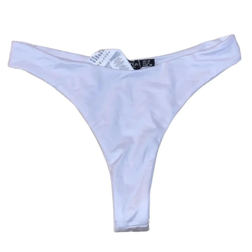 White Bikini Bottoms Size 6